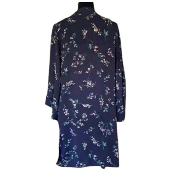 Tahari navy blue floral lightweight kimono style top size S/M NWT - Picture 8 of 16